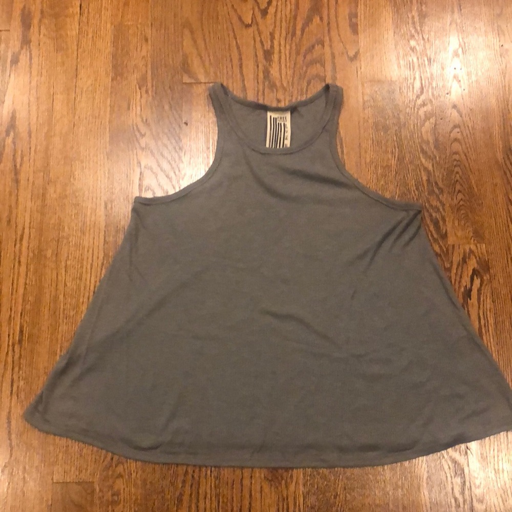 Free People tank top gray long length size medium